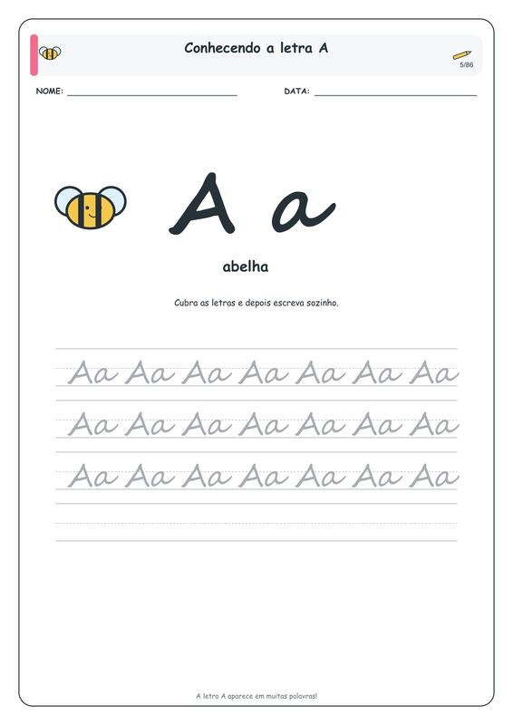 Exemplo de atividade: Formação das letras
